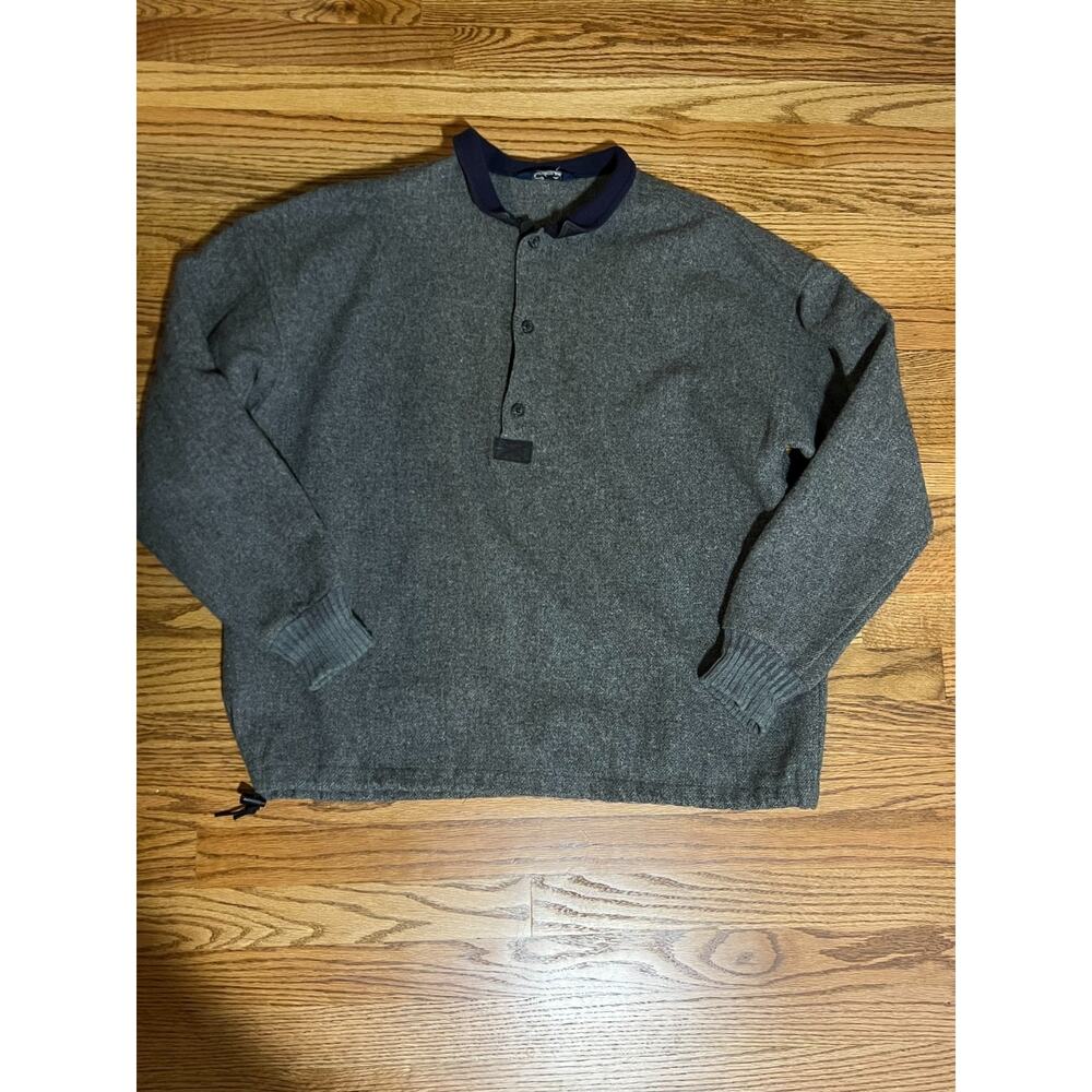 Woolrich Men's Gray Wool 1/2 Button Pullover Overshirt Jacket XXL 3X